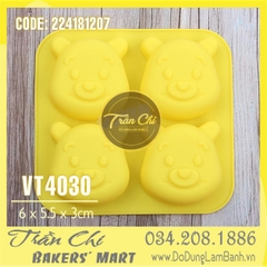 Khuôn silicone vỉ Gấu POOH 4c trung (VT4030)