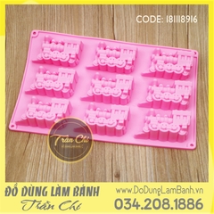Khuôn silicone vỉ Toa xe lửa 9c