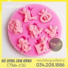 Khuôn silicone Thiên thần ôm chữ LOVE tròn