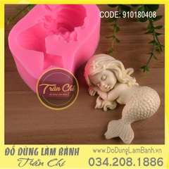 Khuôn silicone Nàng tiên cá ngủ cài sao