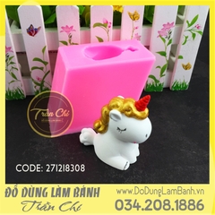 Khuôn silicone Ngựa Unicorn ngồi nhỏ
