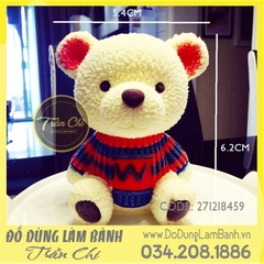 Khuôn silicone Gấu áo len W ngồi 3D - Nhỏ
