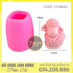 Khuôn silicone Cừu con đeo dây