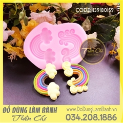 Khuôn silicone Cầu vồng 2c lớn