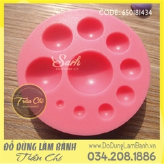 Khuôn silicone Bán cầu lớn nhỏ 10c vỉ tròn
