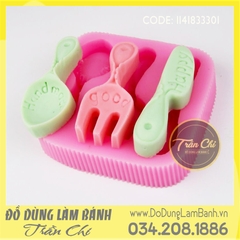 Khuôn silicone Dao, muỗng, nĩa 3c lớn
