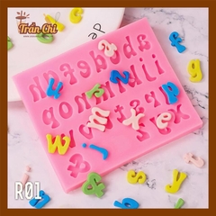 R01 - Set 3 khuôn silicone chữ in, chữ thường và số NÉT CONG (8/12)