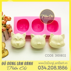 Khuôn silicone Mặt Mèo 3 loại
