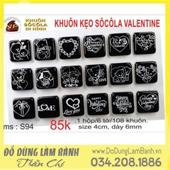 Khuôn chocolate in hình NP 94 - Hộp mỏng, nhỏ, lớn