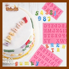 R01 - Set 3 khuôn silicone chữ in, chữ thường và số NÉT CONG (8/12)