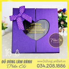 Hộp Chocolate ô cửa TIM kính 16 ô