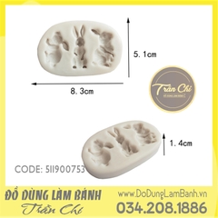 Khuôn silicone Thỏ đứng, nằm nhỏ 3c - Xám