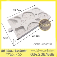 Khuôn silicone Lát trái cây đủ loại lớn - Xám