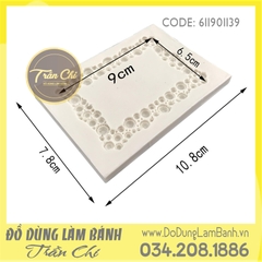 Khuôn silicone Khung ngọc trai chữ nhật - Xám