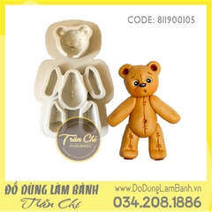 Khuôn silicone Gấu Teddy 1c - Xám