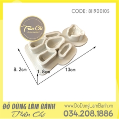 Khuôn silicone Gấu Teddy 1c - Xám