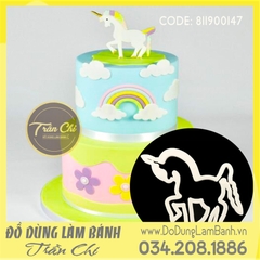 Ấn nhựa trắng 1c - Hình Unicorn