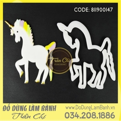 Ấn nhựa trắng 1c - Hình Unicorn