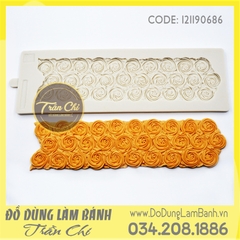 Khuôn silicone Viền thành hoa hồng nổi - Xám (BEST)