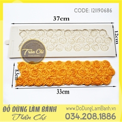 Khuôn silicone Viền thành hoa hồng nổi - Xám (BEST)