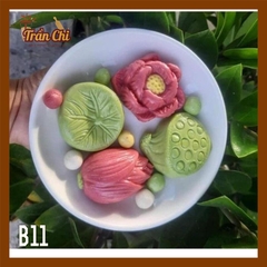 B11 - Combo bộ 4 khuôn silicone chủ đề SEN (Búp, Hoa, Gương, Lá) (11/12)