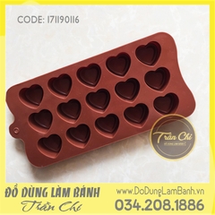 Khuôn silicone Trái tim viền đôi 15c
