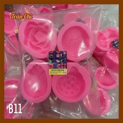 B11 - Combo bộ 4 khuôn silicone chủ đề SEN (Búp, Hoa, Gương, Lá) (11/12)