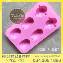 Khuôn silicone vỉ Gấu lười 6c