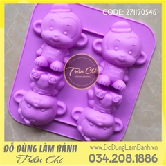 Khuôn silicone vỉ Khỉ trai gái 4c