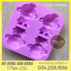 Khuôn silicone vỉ Khỉ trai gái 4c