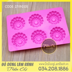 Khuôn silicone vỉ Đuôi công 6c trung