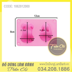 VT0907 - Khuôn silicone vỉ Heo, Thỏ Ú 2c (10/2)