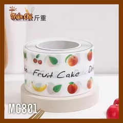 MC801 - Cuộn MICA nilong mẫu DELICIOUS FRUIT quấn thành bánh CỨNG - Cao 8cm x 1kg (11/12)