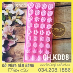 Khuôn nhựa CH - KD08 - 36 viên hoa, sao, sò, tim