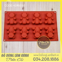 Khuôn silicone vỉ Gấu ngồi 8c nhỏ