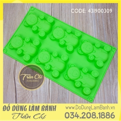 Khuôn silicone vỉ Gấu ngồi 6c trung