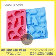 Khuôn silicone vỉ Sinh vật biển 8c nhỏ