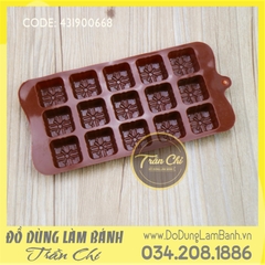 Khuôn silicone vỉ Gói quà nơ vuông 15c nhỏ