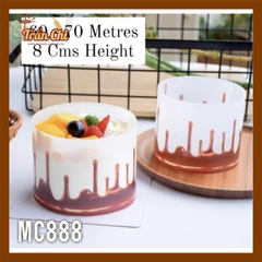 MC888 - Cuộn MICA nilong mẫu SOCOLA NÂU CHẢY quấn thành bánh CỨNG - Cao 8cm x 1kg (11/12)