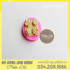 Khuôn silicone Sen đá, xương rồng nhỏ 4c tròn