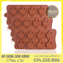 Khuôn silicone vỉ Lá phong 8c nâu
