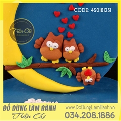 Khuôn silicone 3 cú bay trên cành lớn - Xám