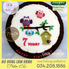 Khuôn silicone 3 cú bay trên cành lớn - Xám