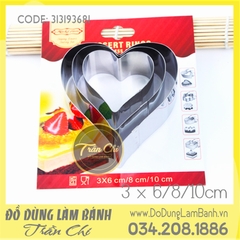Combo 3 mousse ring nhỏ 6,8,10cm - Hình TIM