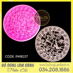 Khuôn silicone LACE tròn CHIM, HOA LÁ - Style 3