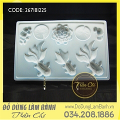 Khuôn nhựa CÁ VÀNG, sen, lá và đá