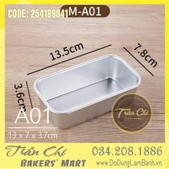 LA01 - Khuôn LOAF nhôm đúc chữ nhật Bánh Mì - A01 (13x7x3.7cm) (4/6)