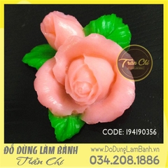 Khuôn silicone Hồng búp và nụ kèm 3 lá