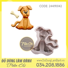 Khuôn silicone Chó ngồi nhỏ - Xám