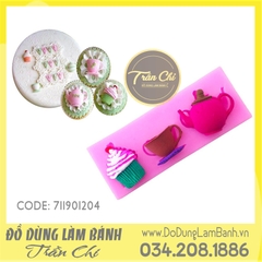 Khuôn silicone Ấm, tách, cupcake chữ nhật